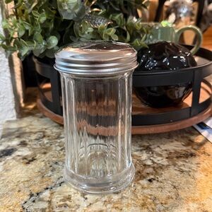 Vintage Westinghouse Gemco Sugar Pourer Dispenser Glass Jar Silver Top MCM